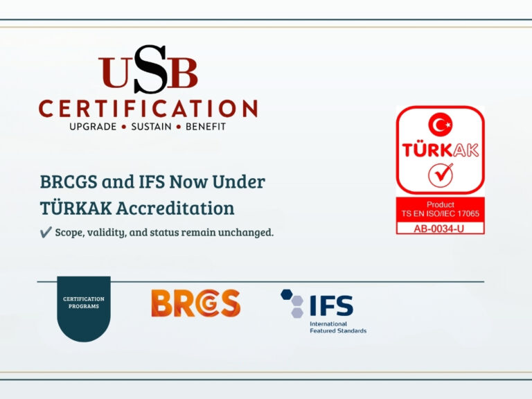 USB Certification Transitions to TÜRKAK Accreditation for BRCGS and IFS